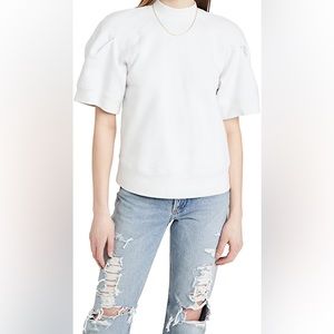 New Agolde Round Shoulder Half Sleeve Boxy Sweatshirt Size Small